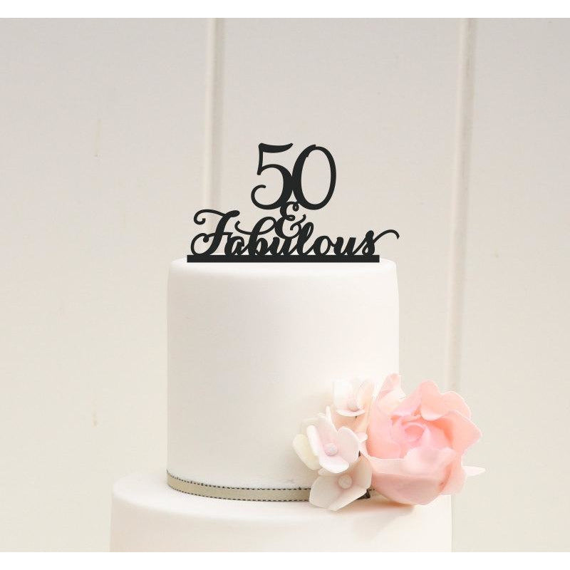 50 and Fabulous Custom 50th Birthday Cake Topper - Wedding Collectibles