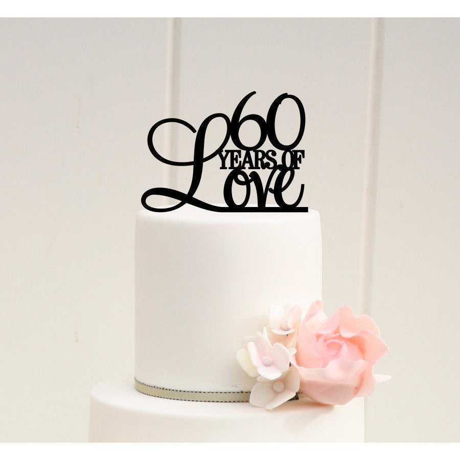 60 Years of Love Cake Topper - 60th Anniversary Cake Topper - Wedding Collectibles