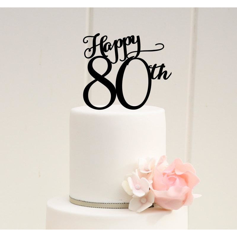 Happy 80th Birthday or 80th Anniversary Cake Topper - Customize with ANY number - Wedding Collectibles
