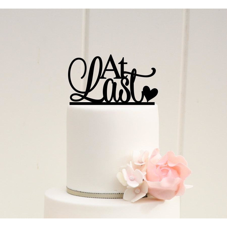 At Last Wedding Cake Topper - Bridal Shower Cake Topper - Wedding Collectibles