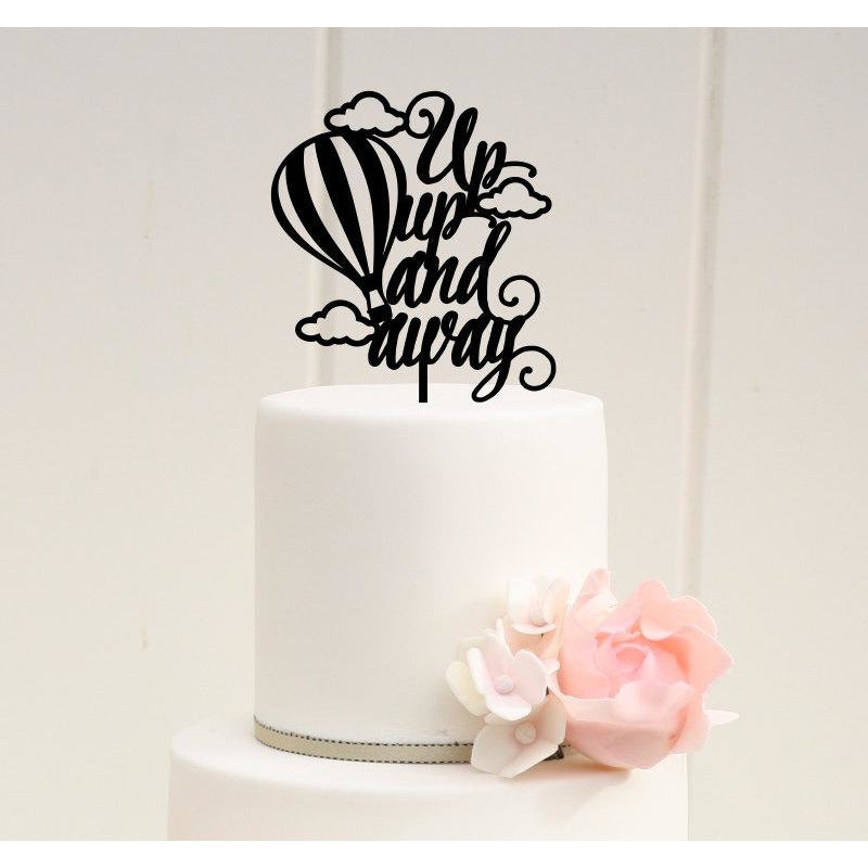 Up Up and Away Baby Shower or Party Cake Topper - Hot Air Balloon Cake Topper - Wedding Collectibles