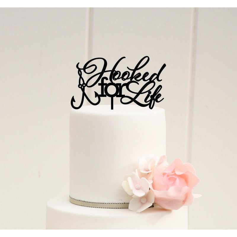 Wedding Cake Toppers Personalized Fishing Bride and Groom