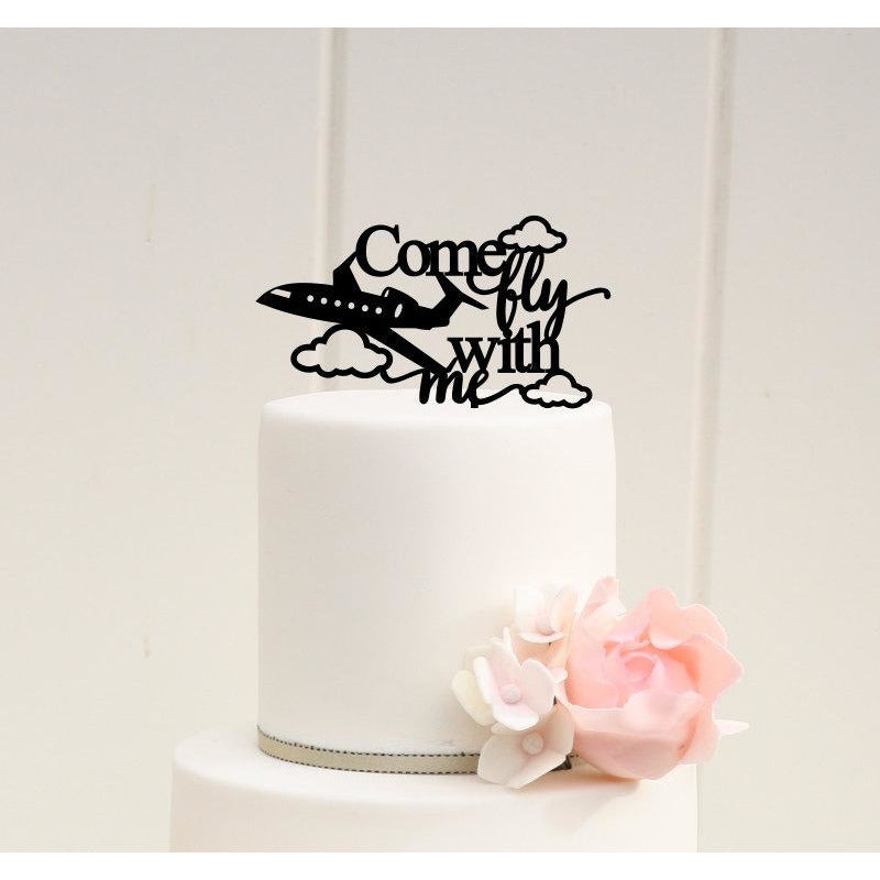 Airplane Wedding Cake Topper - Come Fly With Me Cake Topper - Pilot Cake Topper - Wedding Collectibles