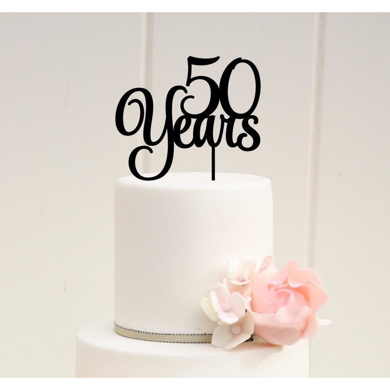 50 Years Cake Topper - 50th Birthday or Anniversary Cake Topper - Wedding Collectibles