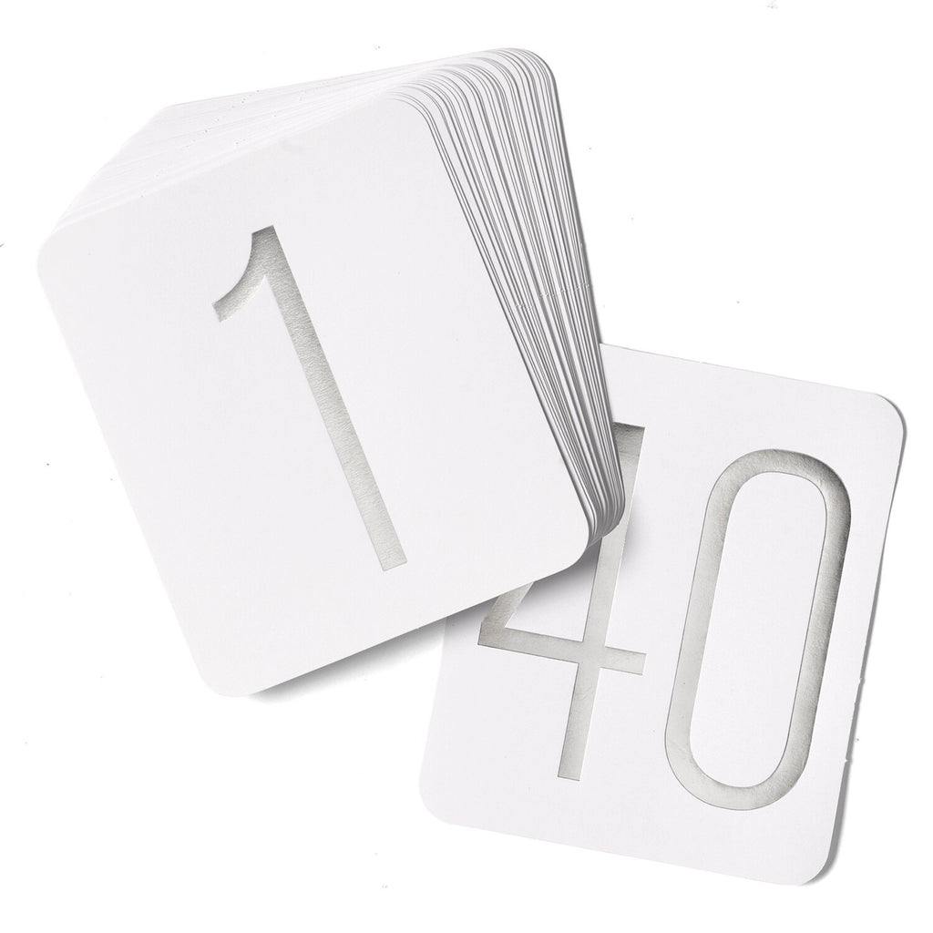 Silver Foil Table Numbers - Wedding Collectibles