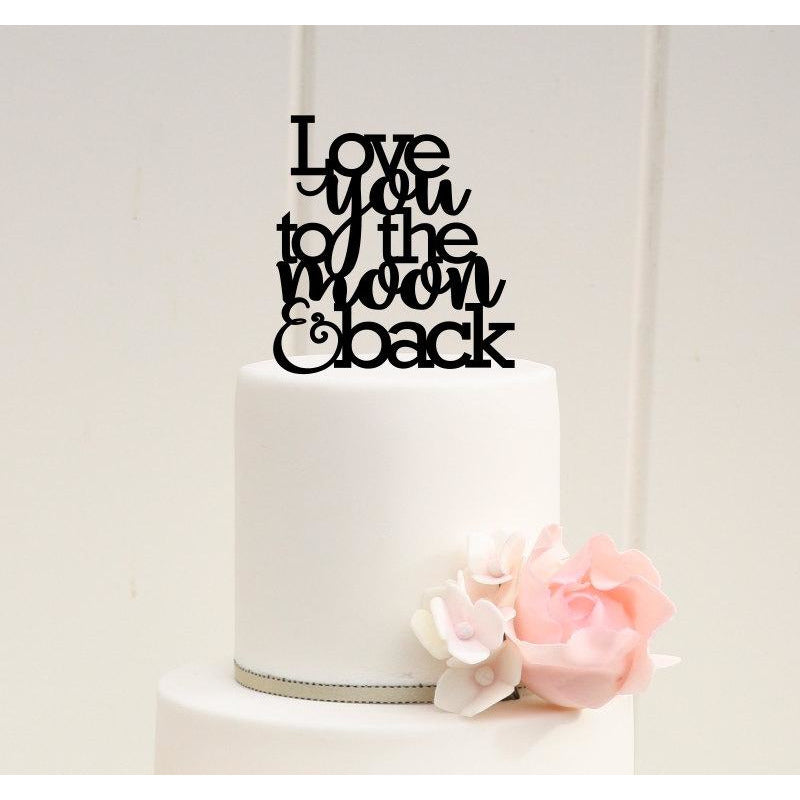 Wedding Cake Topper - Love You To The Moon and Back Cake Topper - To the Moon and Back Cake Topper - Wedding Collectibles