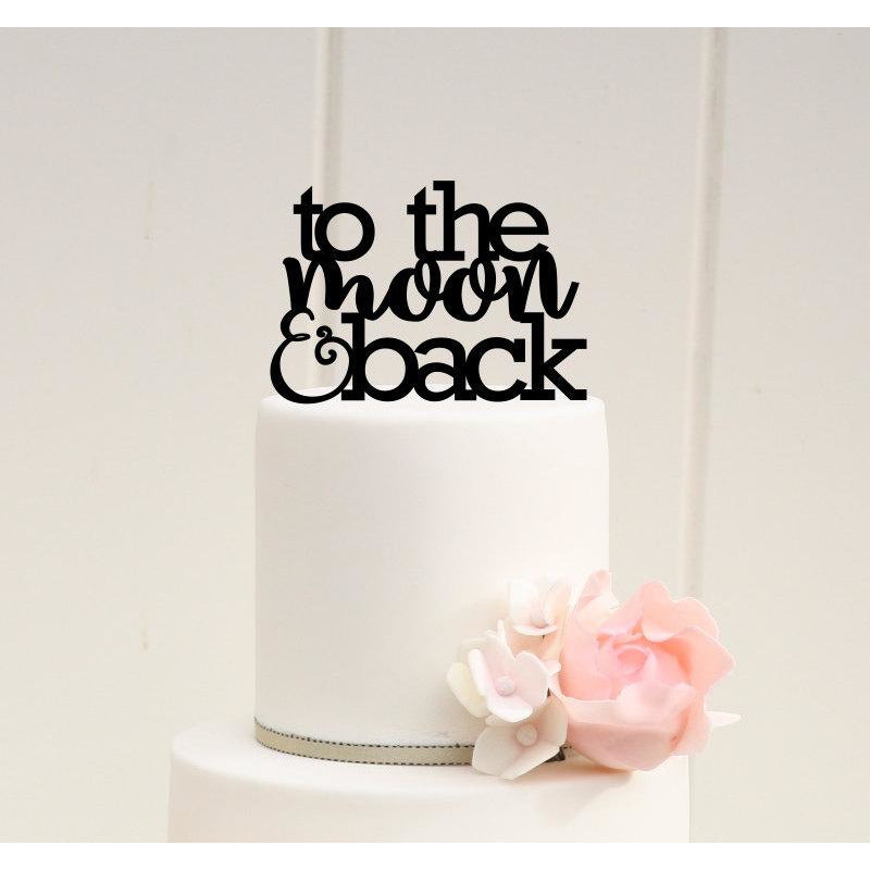 To The Moon and Back Wedding Cake Topper - Custom Cake Topper - Wedding Collectibles