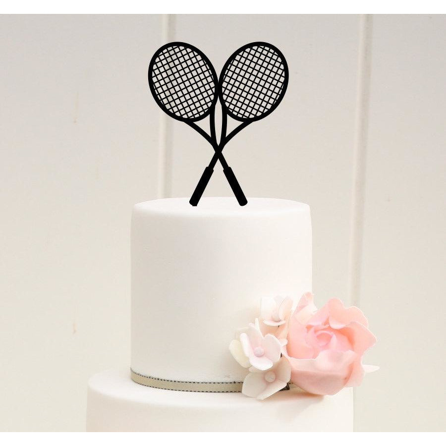 Crossed Tennis Rackets Tennis Birthday or Wedding Cake Topper - Tennis Racquet Cake Topper - Wedding Collectibles