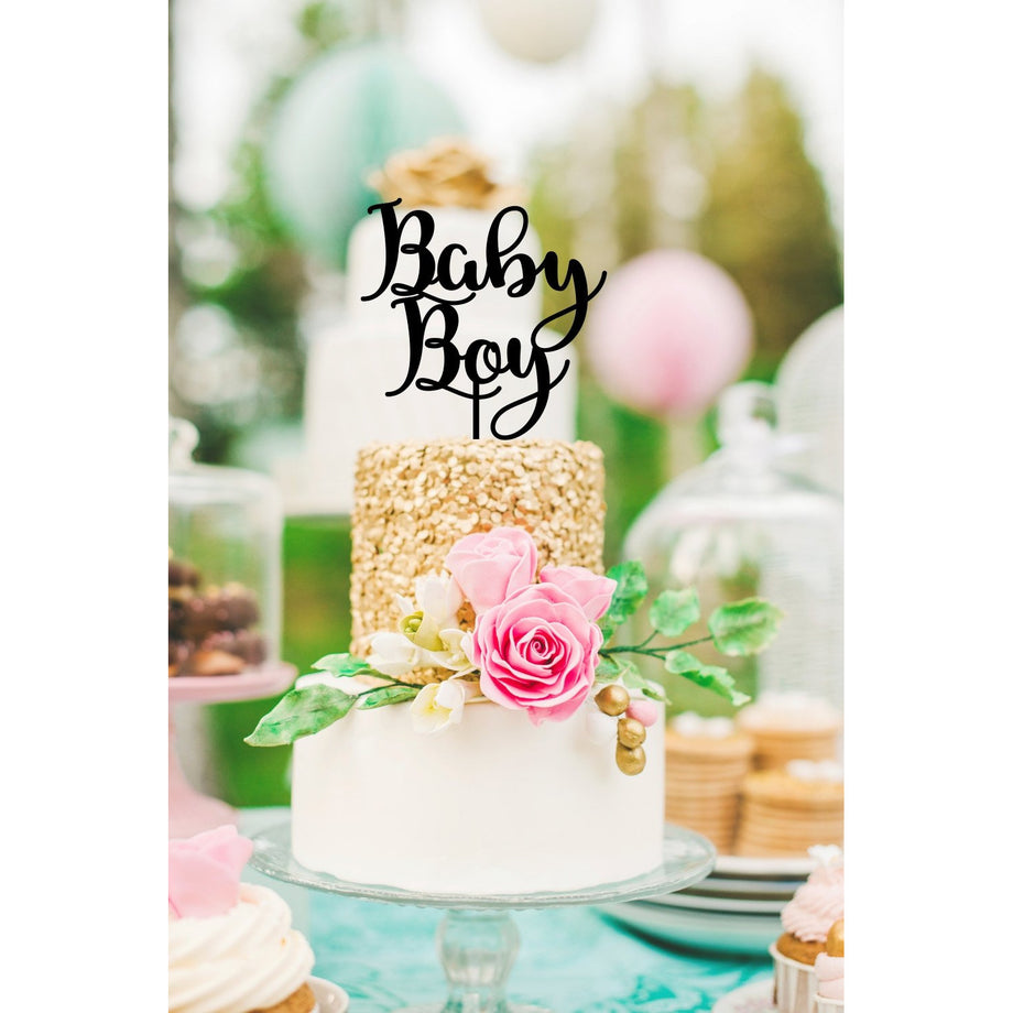 Baby Boy Baby Shower Cake Topper