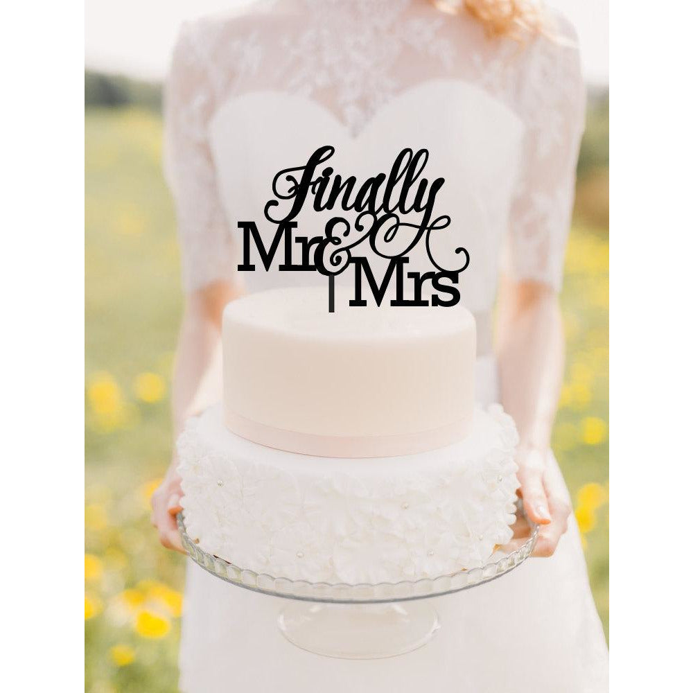 Finally Wedding Cake Topper - Finally Mr & Mrs Cake Topper - Wedding Collectibles