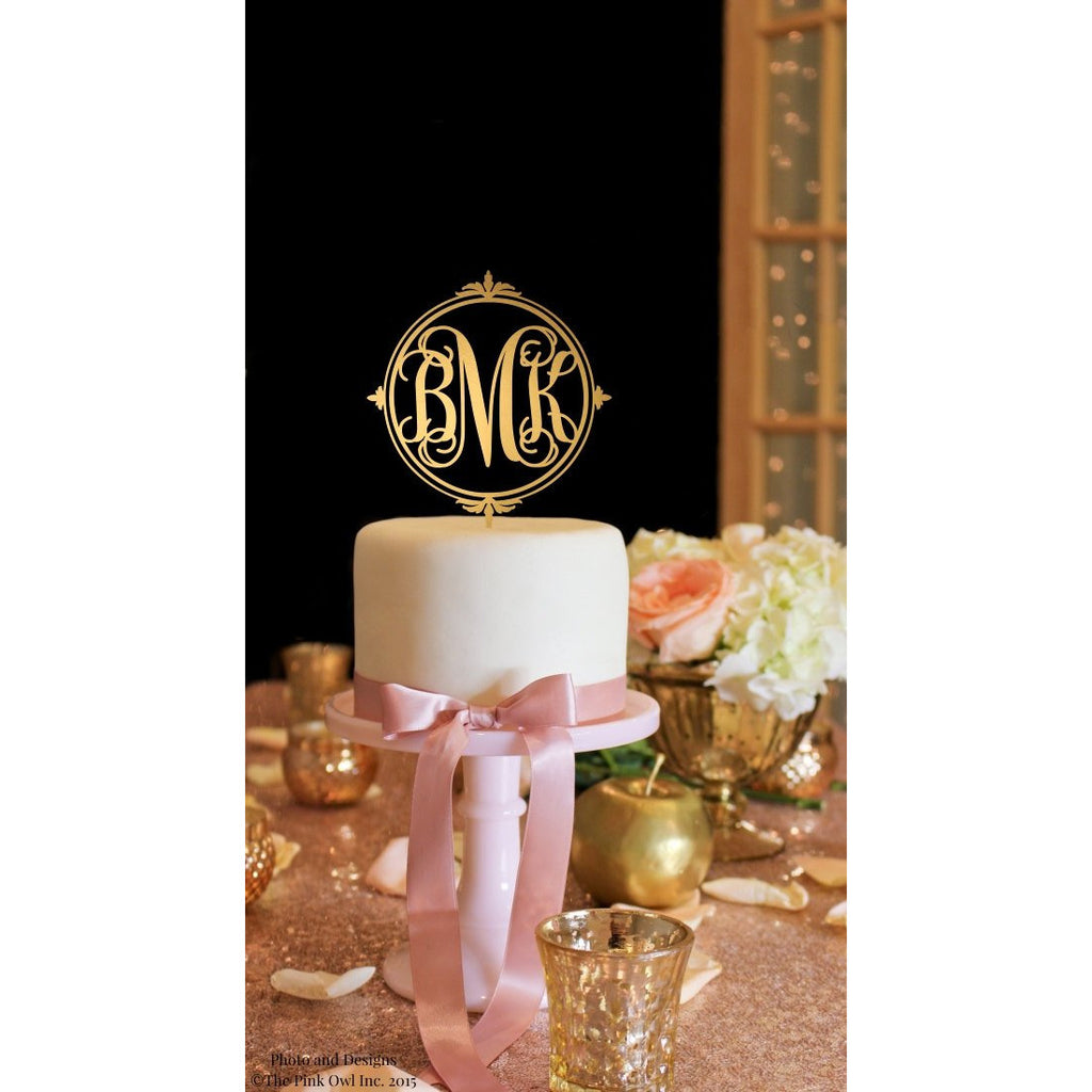 Vine Monogram Filigree Wedding Cake Topper - Wedding Collectibles
