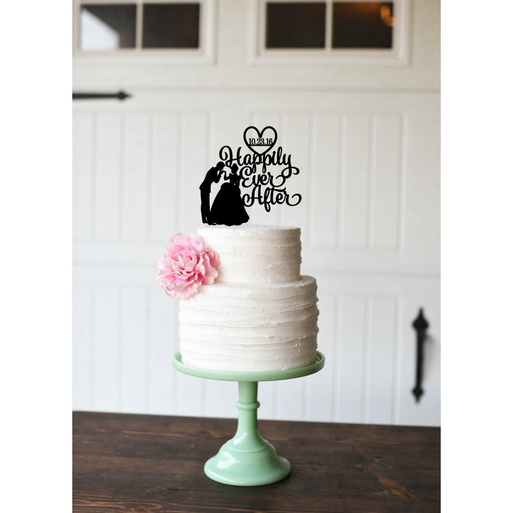 Cinderella Wedding Cake Topper Happily Ever After Cake Topper Personalized Cake Topper - Wedding Collectibles