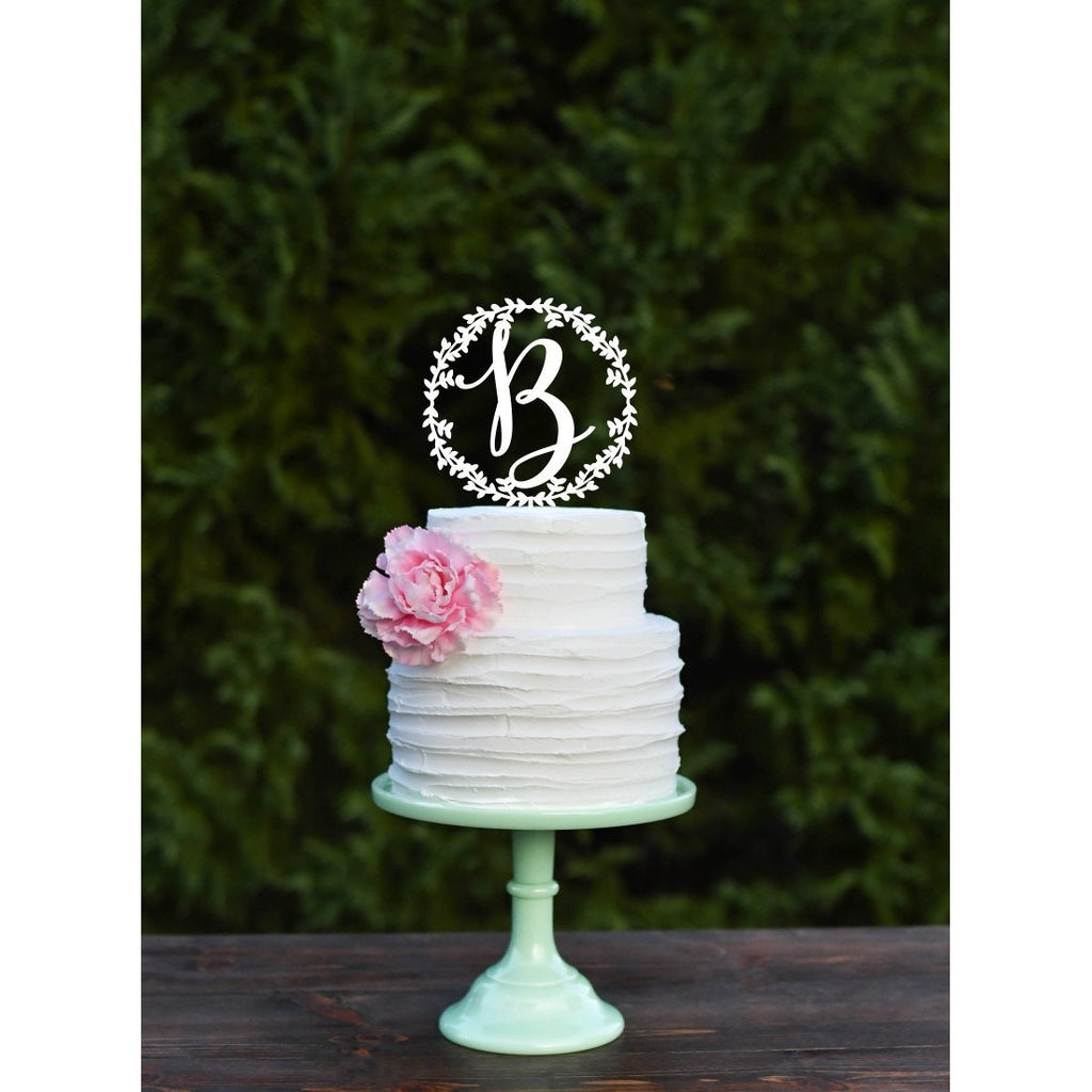 Wedding Cake Topper Personalized with Initial Rustic Wedding Cake Topper - Wedding Collectibles