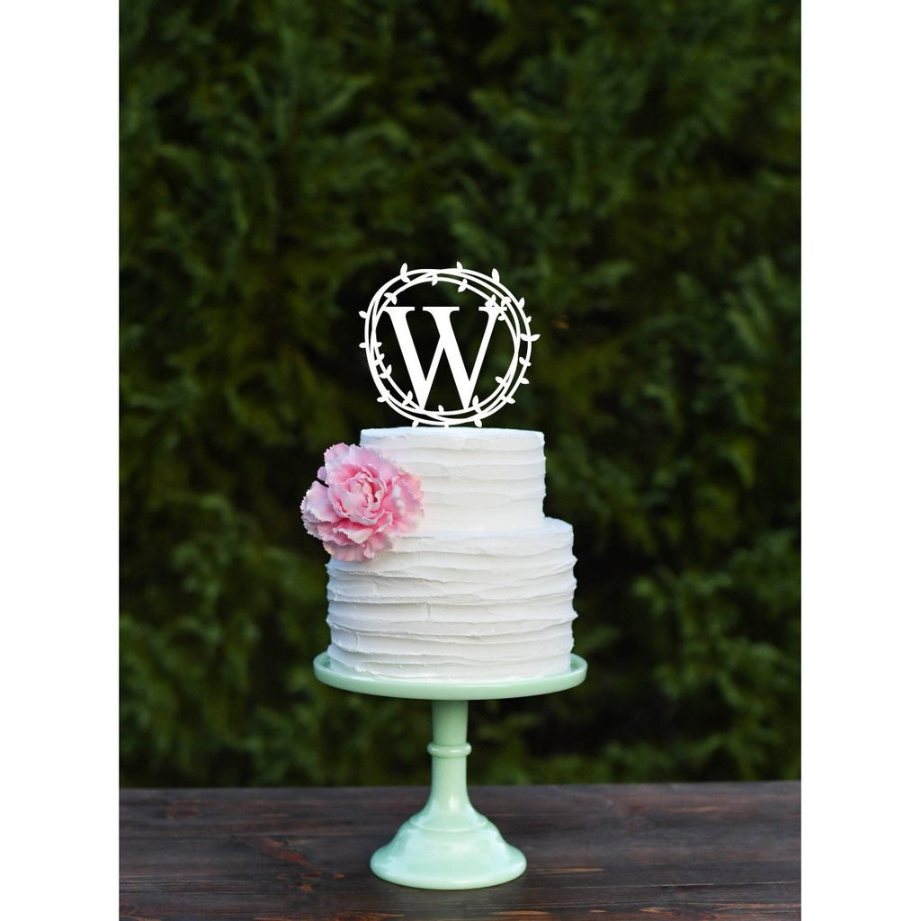 Wedding Cake Topper Personalized with Initial Rustic Wedding Cake Topper - Wedding Collectibles