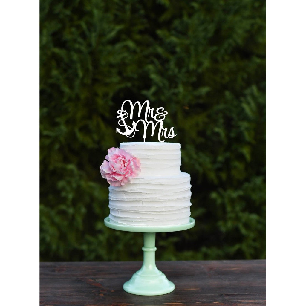 Mr & Mrs Anchor Wedding Cake Topper - Nautical Beach Cake Topper - Wedding Collectibles