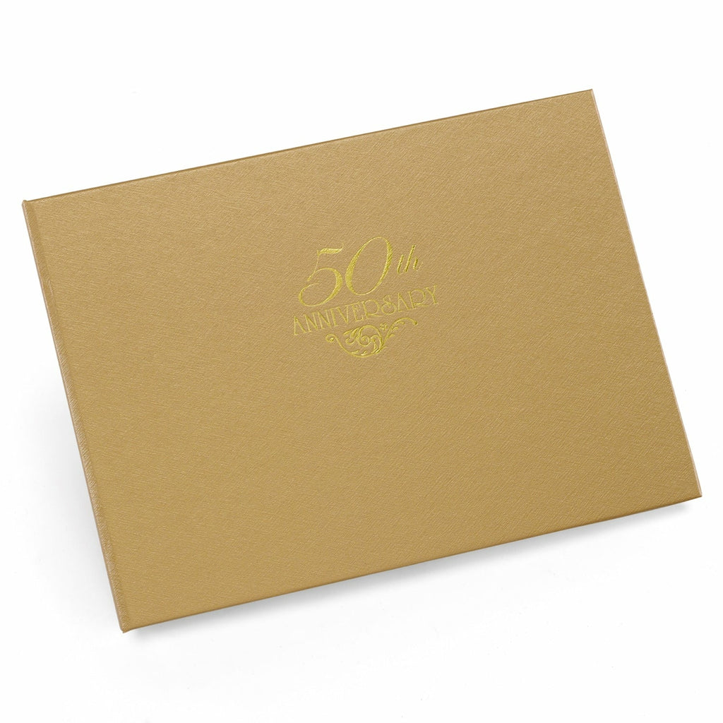 50th Anniversary Gold Guest Book - Wedding Collectibles