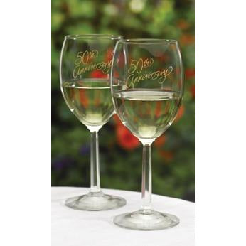 50th Anniversary Wine Glasses - Wedding Collectibles