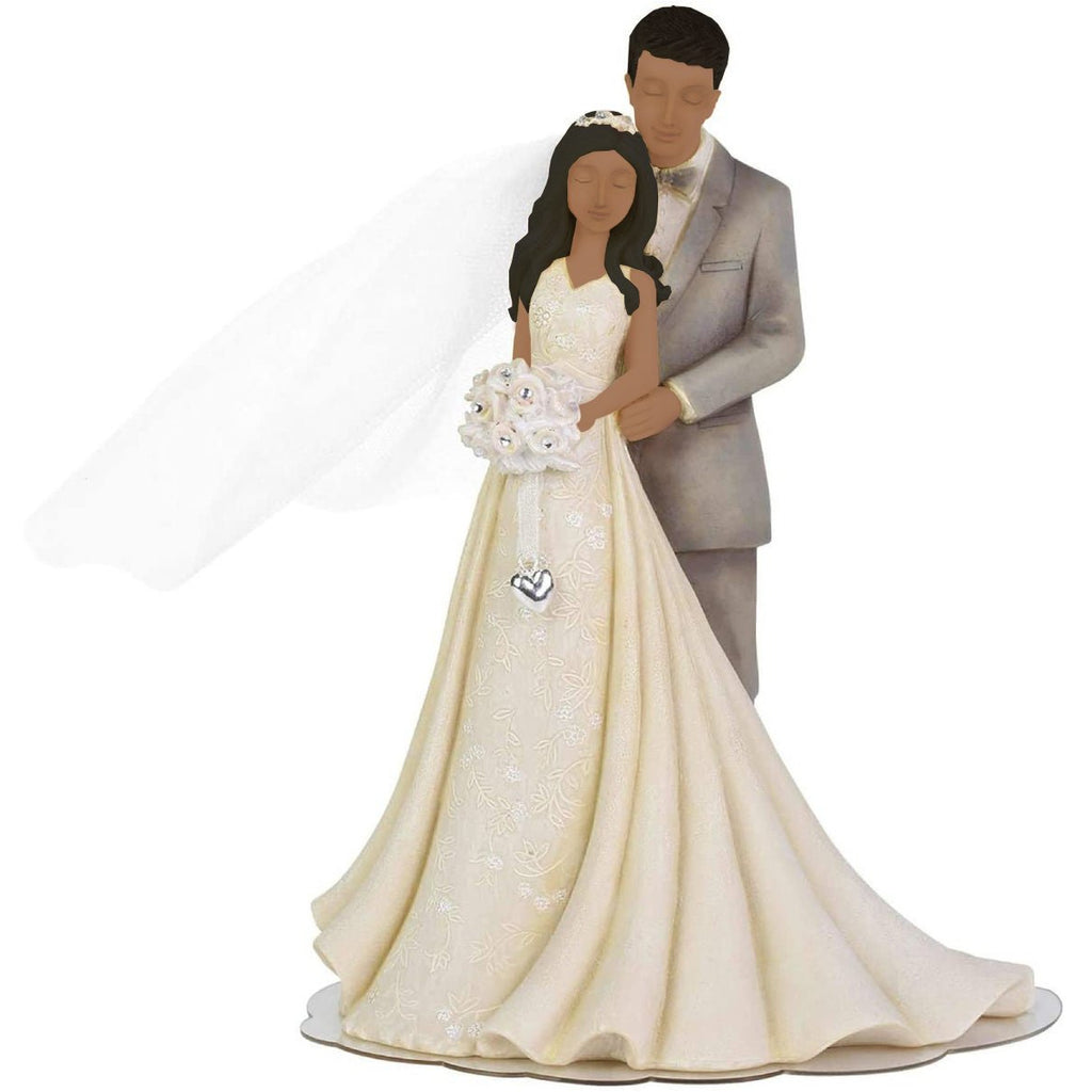 Foundations African American Bride and Groom Wedding Cake Topper Figurine - Wedding Collectibles