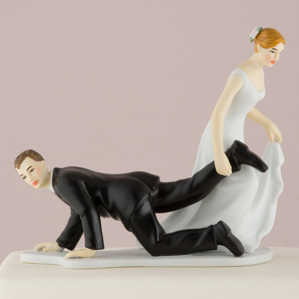 Comical Couple with the Bride "Having the Upper Hand" - Wedding Collectibles
