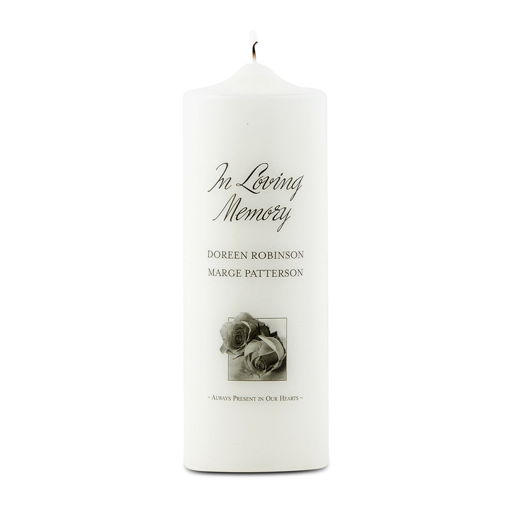Personalized Memorial Pillar Candle - Wedding Collectibles