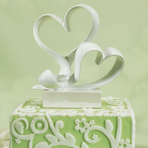 Love Link Stylized Heart Cake Topper - Wedding Collectibles