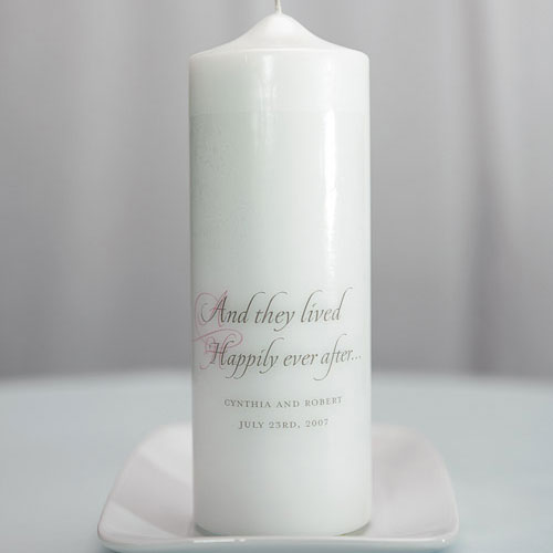 Happily Ever After Personalized Unity Candle - Wedding Collectibles