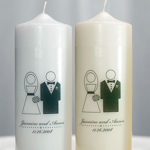 Bride and Groom Personalized Unity Candle - Wedding Collectibles