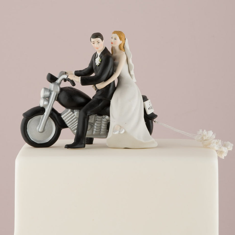 Motorcycle Themed Wedding Cake Top | Biker Wedding Cake Top