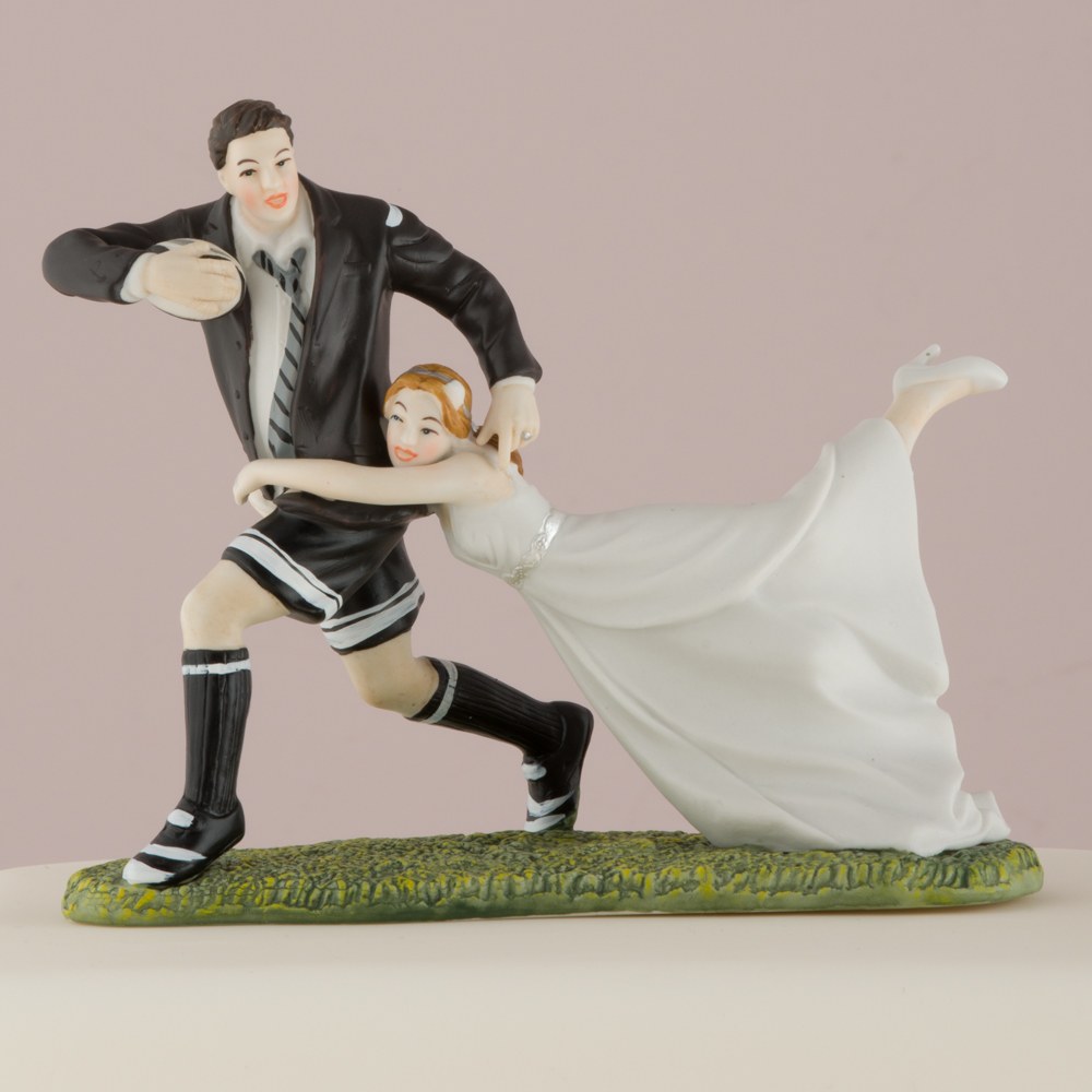 "A Love Match" Rugby Couple Figurine - Wedding Collectibles