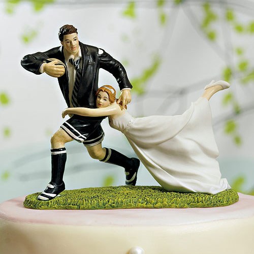 "A Love Match" Rugby Couple Figurine - Wedding Collectibles