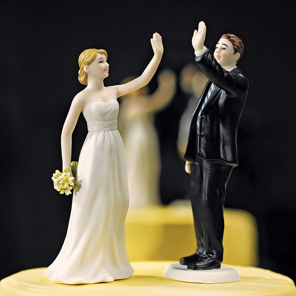 High Five - Bride and Groom Figurines - Wedding Collectibles