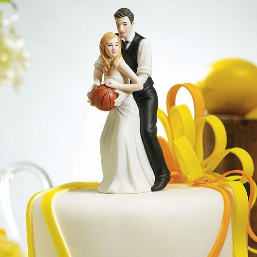 Basketball Dream Team Bride and Groom Couple Figurine - Wedding Collectibles