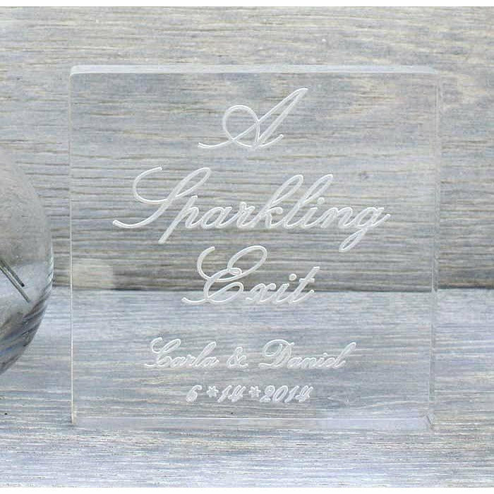A Sparkling Exit Sparkler Sign - Personalized - Wedding Collectibles