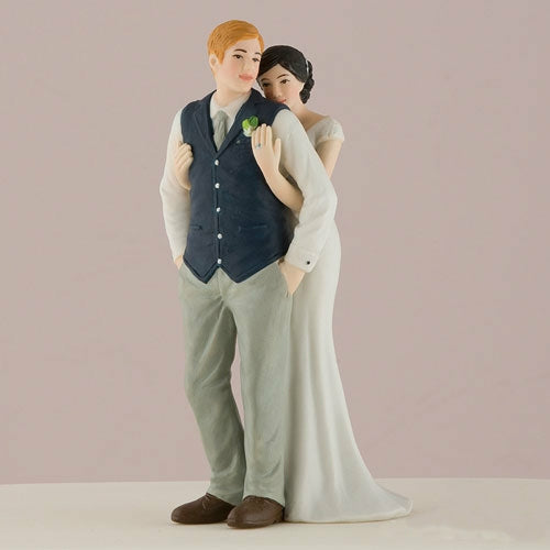 A Sweet Embrace – Bride Embracing Groom Couple Figurine - Wedding Collectibles