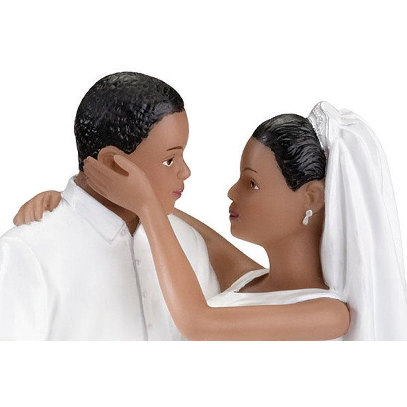 African-American Beach Couple Figurine Cake Topper - Wedding Collectibles