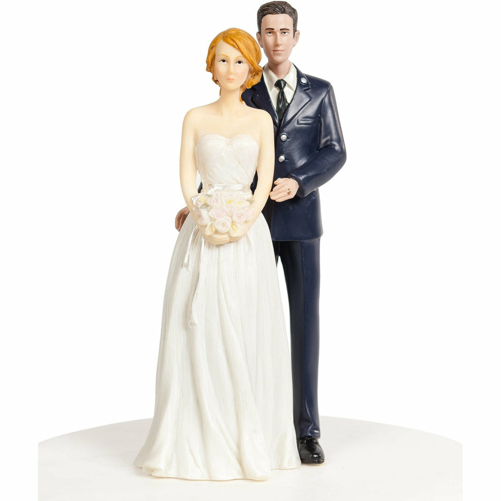 Air Force Wedding Cake Topper - Caucasian Bride and Groom - Wedding Collectibles