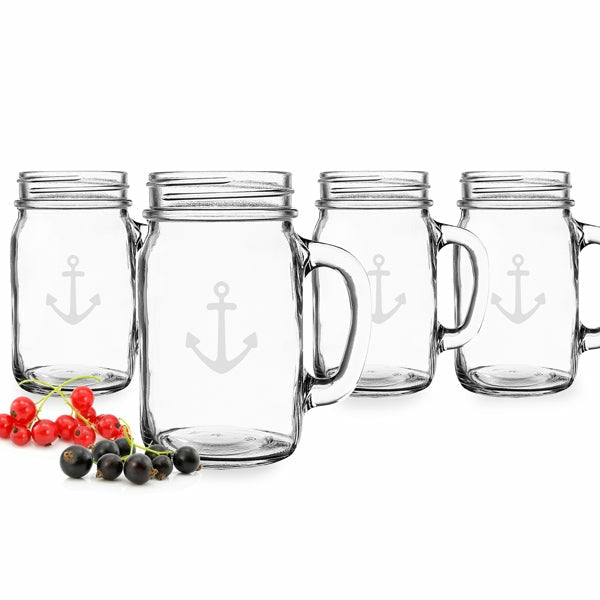 Anchor Old Fashioned Drinking Jars (Set of 4) - Wedding Collectibles