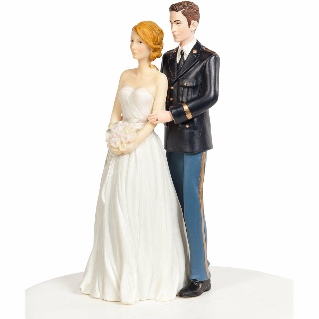 Army Wedding Cake Topper - Caucasian Bride and Groom - Wedding Collectibles