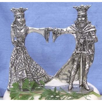 Arthur & Guinevere Pewter Cake Topper - Wedding Collectibles