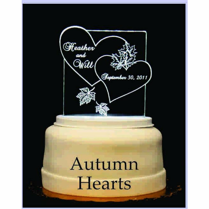 Autumn Hearts Light-Up Wedding Cake Topper - Wedding Collectibles