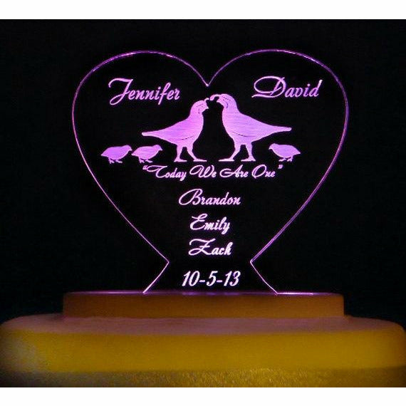 BLENDED FAMILY Light-Up Wedding Cake Topper - Wedding Collectibles