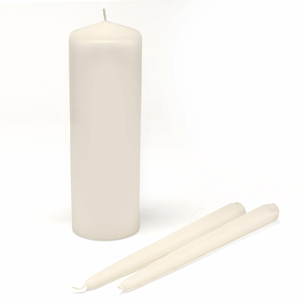 Basic Ivory Unity Candle Set - Wedding Collectibles
