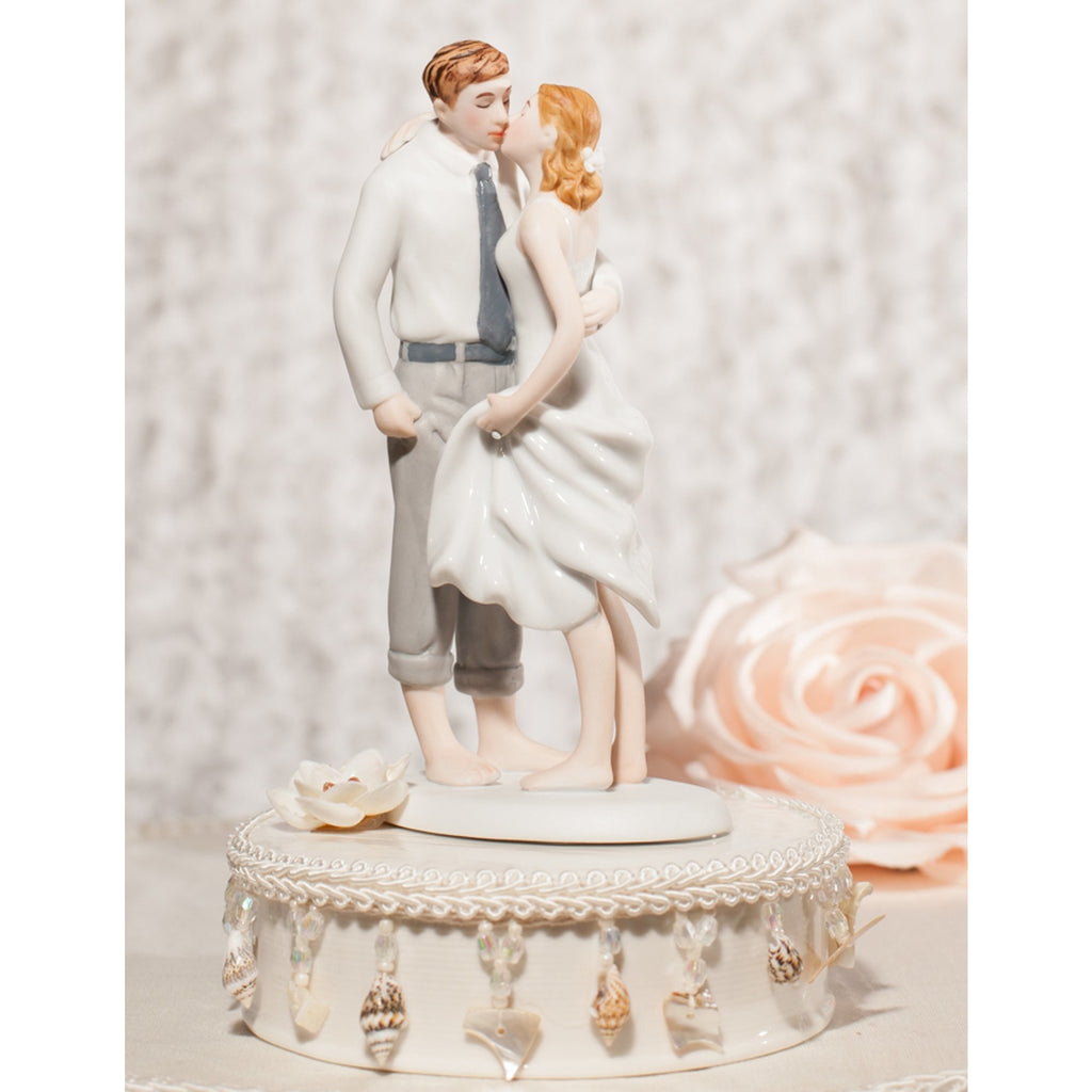 Beach Get Away Shell Accents Wedding Cake Topper - Wedding Collectibles