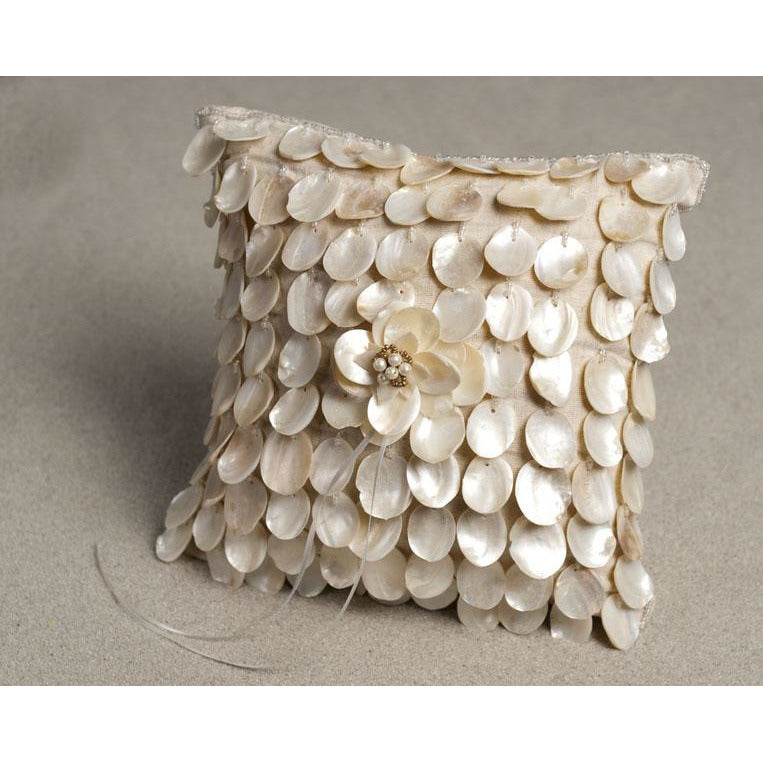 Beautifull Shell Ring Pillow - Wedding Collectibles