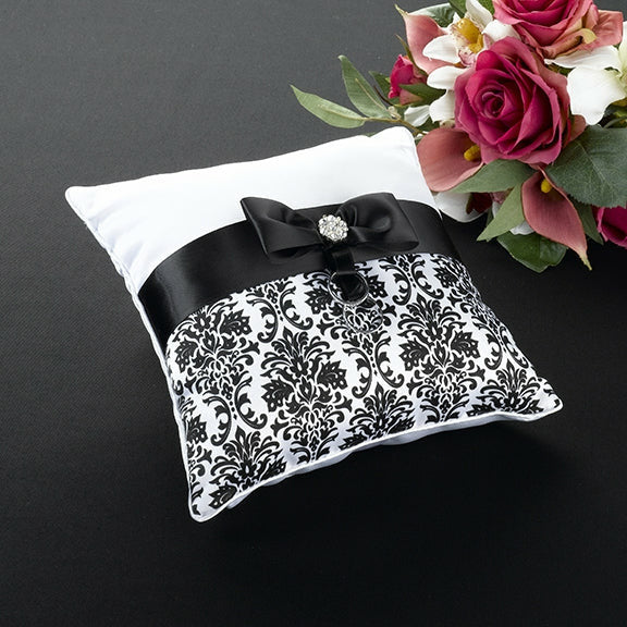 Black Damask Pillow - Wedding Collectibles