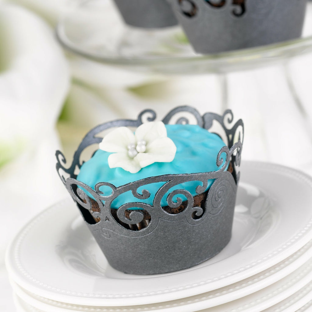 Black Decorative Cupcake Wraps - Set of 25 - Wedding Collectibles