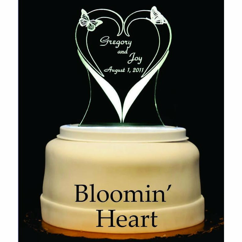 Blooming Heart Light-Up Wedding Cake Topper - Wedding Collectibles