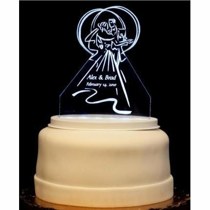 Bride and Groom Light-Up Wedding Cake Topper - Wedding Collectibles