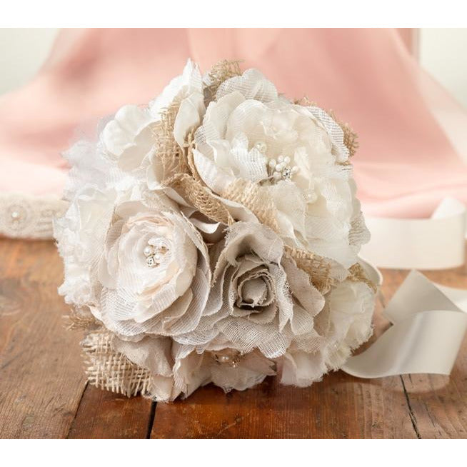 Burlap and Flower Bouquet - Wedding Collectibles