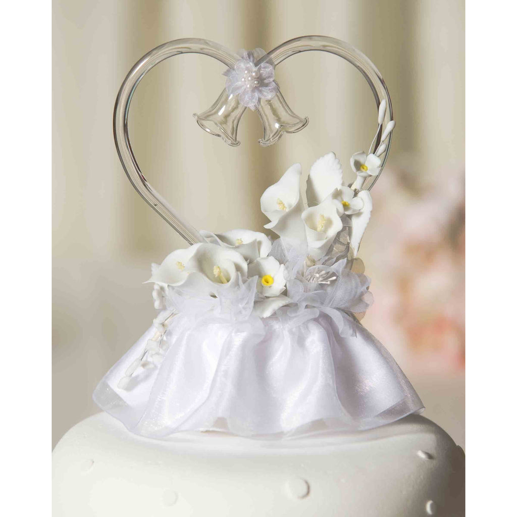 Calla Lily Spray Heart Wedding Cake Topper - Wedding Collectibles